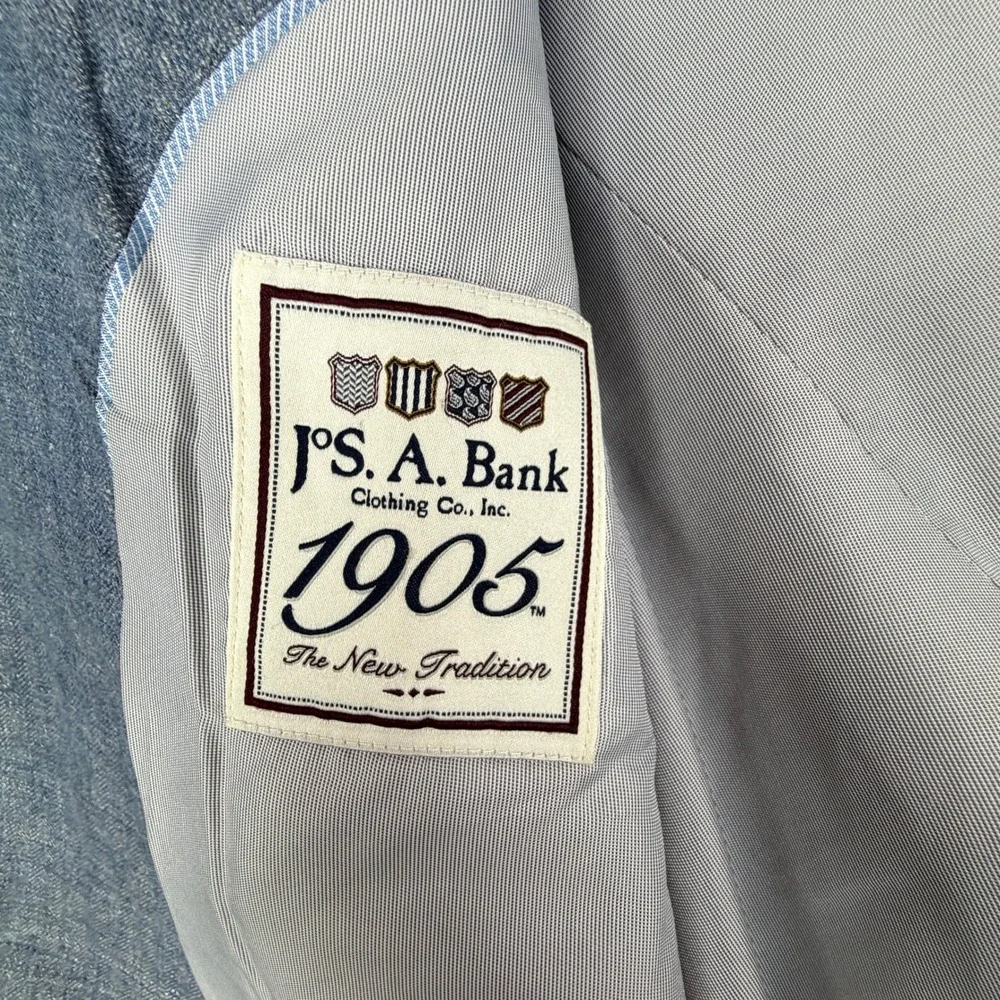 Jos A Bank 1905 Sport Coat Mens 44S Blue 100% Linen Tailored Fit Blazer